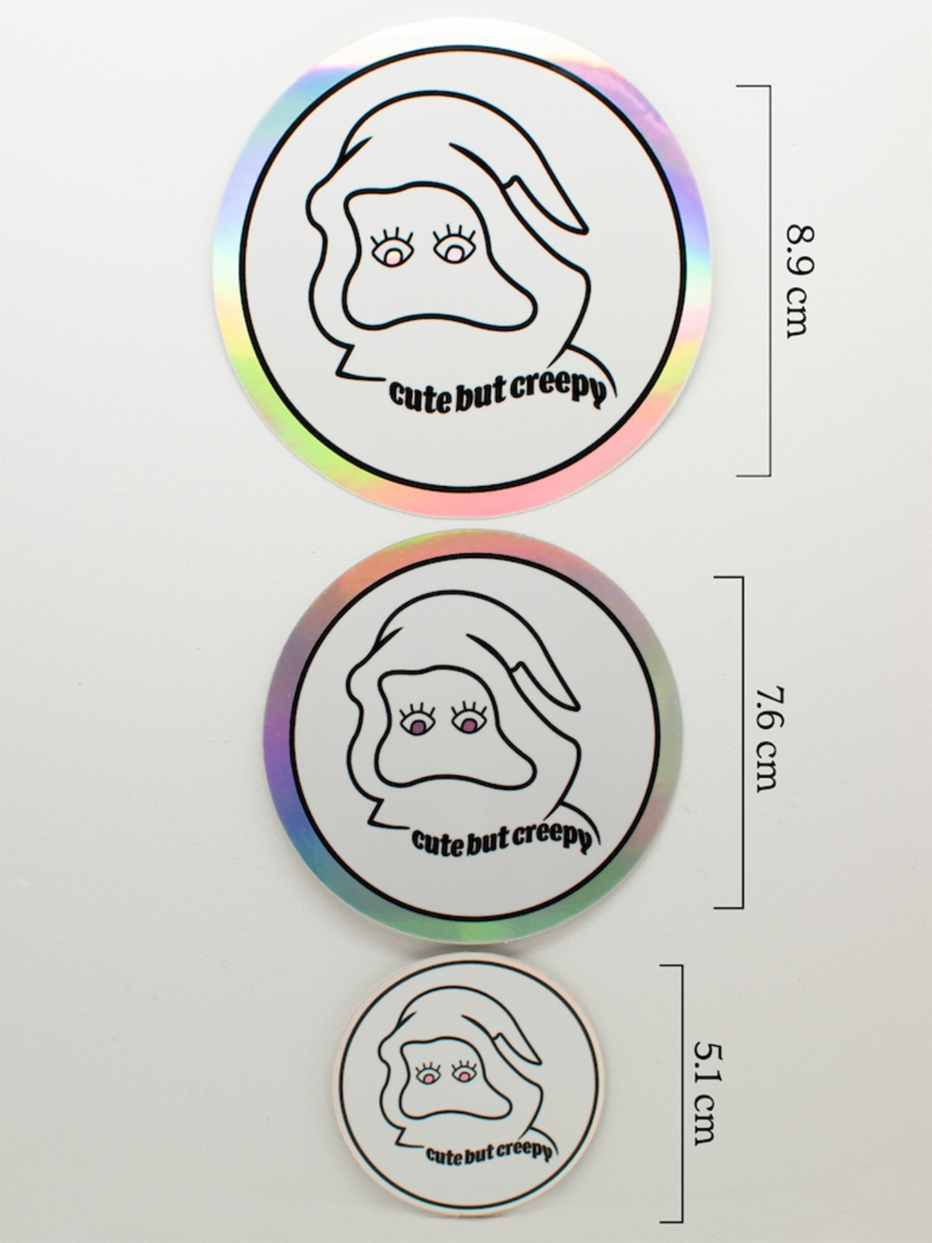 Cute But Creepy Holographic Sticker