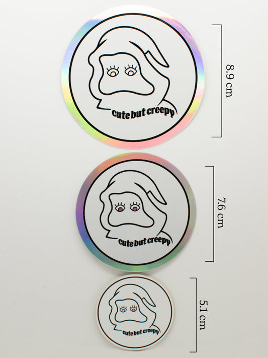 Cute But Creepy Holographic Sticker