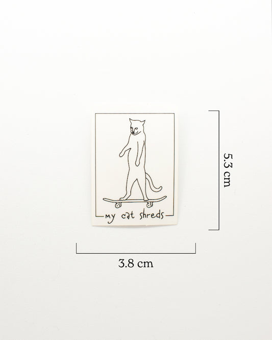 My Cat Shreds Mini Clear Sticker