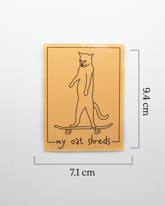 My Cat Shreds Orange Sticker
