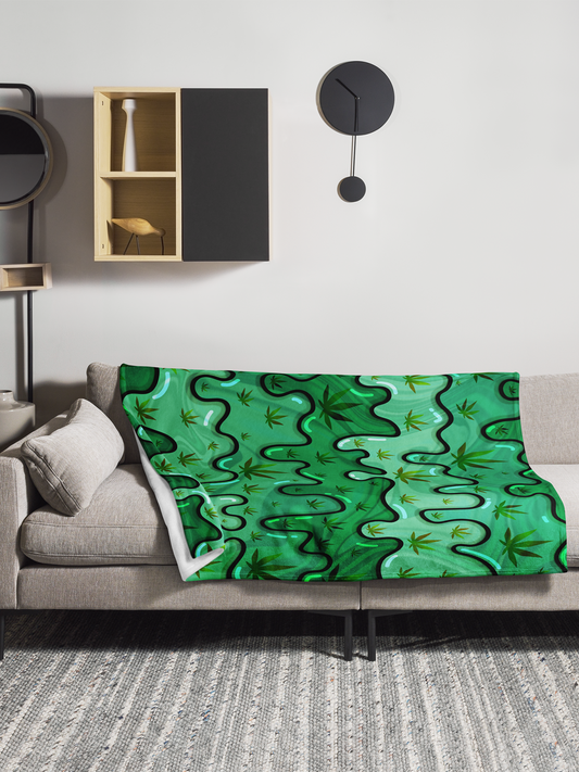 Weed Drip Throw Blanket