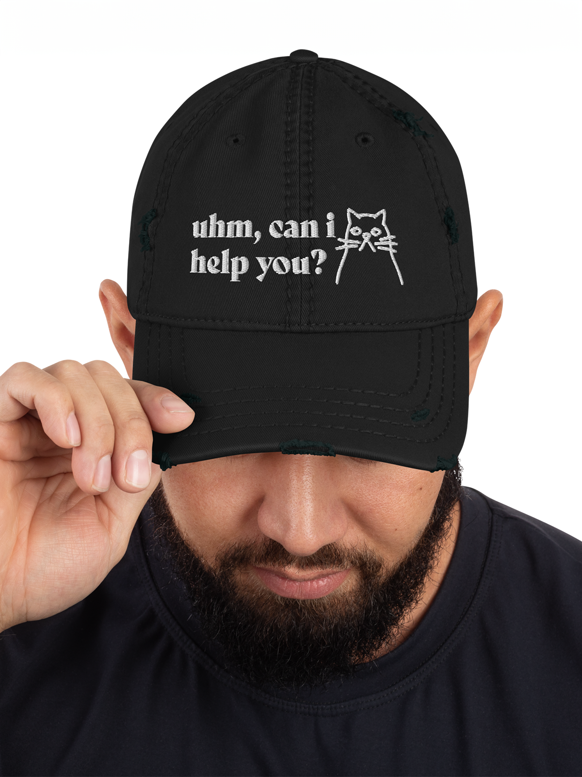 Can I Help You Distressed Cap