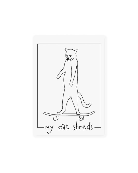 My Cat Shreds Mini Clear Sticker