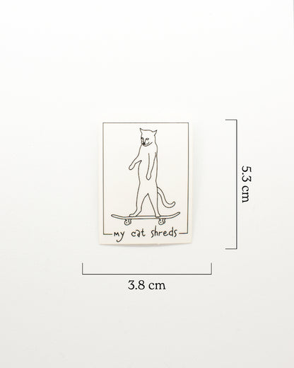 My Cat Shreds Mini Clear Sticker