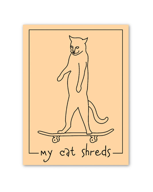 My Cat Shreds Orange Sticker