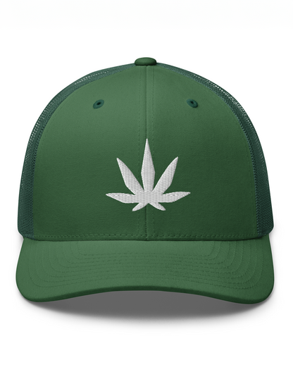 Weed Leaf Trucker Cap