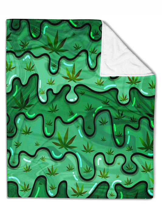 Weed Drip Throw Blanket